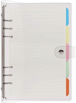 Clear Pvc A5 A6 Planner Bindmiddel Notebook Cover Hervulbare Losse Blad 6 Ring Persoonlijke Journal Met Insert 45 Vellen Papier verdelers
