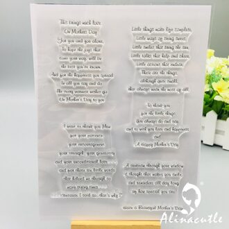 Clear Stamps Gelukkige Moederdag Scrapbooking Handgemaakte Kaart Album Papier Craft Rubber Transparante Siliconen Stempel Alinacraft