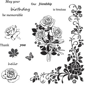 Clear Stamps Set Metalen Stansmessen Scrapbooking Voor Papier Maken Verjaardag Bloem Embossing Kaart Craft Supplies
