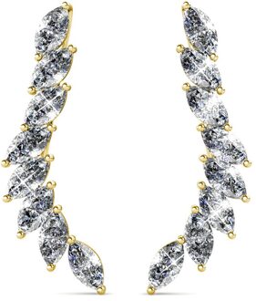 Clematis oorbellen - goud en kristal - One Size