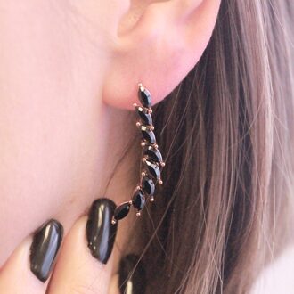 Clematis oorbellen - roségoud en zwart