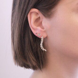 Clematis oorbellen - zilver en kristal