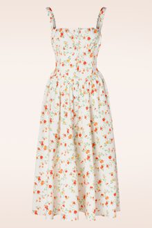 Clemence Floral jurk in wit