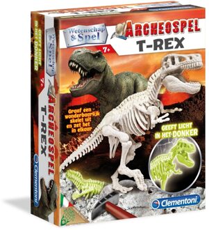 Clementoni Archeospel T-rex Fluoriserend Wit