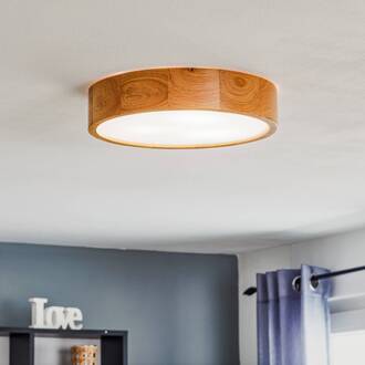 Cleo plafondlamp, Ø 38 cm, 3-lamps, eikenhout, E27