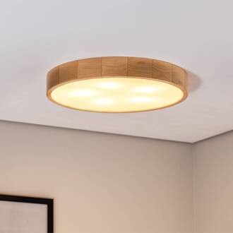Cleo plafondlamp, Ø 57,5cm, 5-lamps, dennenhout, E27