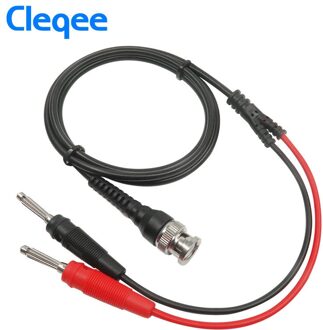 Cleqee P1008A Bnc Naar Dual 4Mm Stapelbare Banana Plug Test Lead Probe Bnc Kabel Voor Oscilloscoop Signaal Generator 120cm