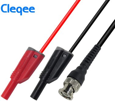 Cleqee P1010 Bnc Q9 Naar Dual 4Mm Stapelbaar Gehuld Banana Plug Met Meetsnoeren Probe Kabel 120Cm