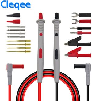Cleqee P1503B Multimeter Probes Met Alligator Clip Vervangbare Naalden Test Leidt Kits Voor Digitale Multimeter Kabel Voeler