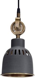 Cleveland hanglamp, Ø 14 cm, grijs/messing grijs, antiek messing