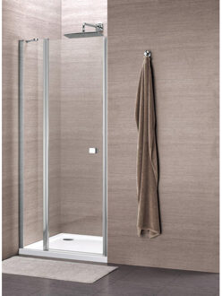 Clever draaideur 90x195cm met vast paneel chroom profiel helder glas met Clean coating