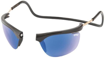 CliC Zonnebril rectangle Blauwe glazen - Zwart/Blauw