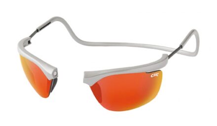 CliC Zonnebril rectangle Oranje glazen - Zilver/Oranje