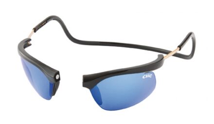 CliC Zonnebril wing Blauwe glazen - Zwart/Blauw