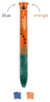 click & clack 2 kleuren balpen - tiger