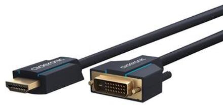 clicktronic DVI / HDMI Aansluitkabel [1x DVI-stekker 24+1-polig - 1x HDMI-stekker] 7.50 m Blauw