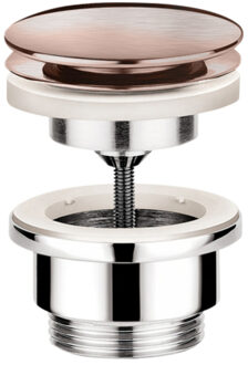 Clickwaste Hotbath Cobber Afvoerplug met Schroef Rond Geborsteld Koper PVD