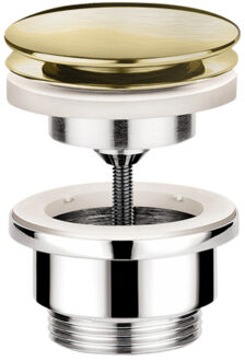 Clickwaste Hotbath Cobber Afvoerplug met Schroef Rond Geborsteld Messing PVD