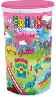 Clics Glitter Koker 16 in 1 - Constructie blokken
