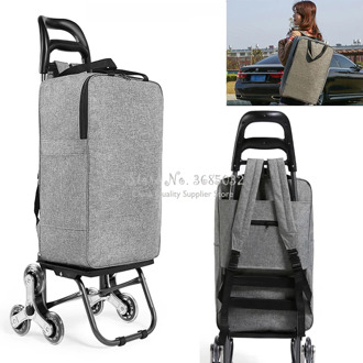 Climbing shopping cart trolley For elderly luggage trolley case folding trailer trolley household portable shopping bags
