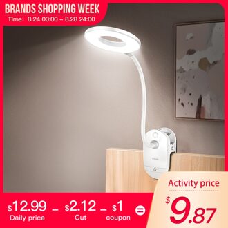 Clip Draadloze Tafellamp Studie 3 Modi Touch 1200mAh Oplaadbare LED Leeslamp Bureaulamp 7000K USB Tafellamp flexo Lampen Tafel