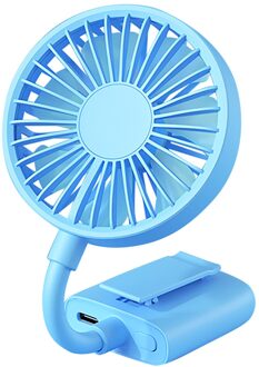 Clip Hoed Draagbare Clip Mini Ventilator Vrij-Verstelbare Usb Opladen Hoed Schooltas Fan Blauw