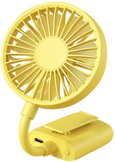Clip Hoed Draagbare Clip Mini Ventilator Vrij-Verstelbare Usb Opladen Hoed Schooltas Fan geel