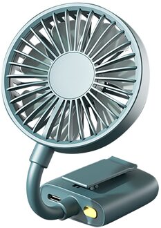 Clip Hoed Draagbare Clip Mini Ventilator Vrij-Verstelbare Usb Opladen Hoed Schooltas Fan groen