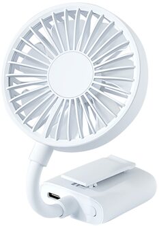 Clip Hoed Draagbare Clip Mini Ventilator Vrij-Verstelbare Usb Opladen Hoed Schooltas Fan wit
