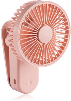 Clip Op Mini Bureau Ventilator 1200Mah Usb Draagbare Ventilator Met 3 Snelheden Draagbare Multifunctionele Mini Elektrische Oplaadbare voor Kantoor roze