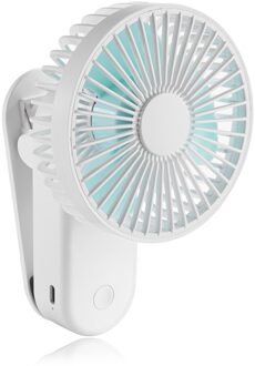 Clip Op Mini Bureau Ventilator 1200Mah Usb Draagbare Ventilator Met 3 Snelheden Draagbare Multifunctionele Mini Elektrische Oplaadbare voor Kantoor wit