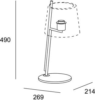 Clip tafellamp hoogte 49cm kap zwart