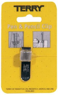 Clip tbv 1 pennen/potlood zilverkleurig
