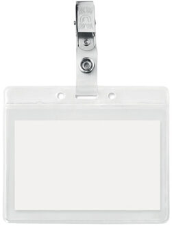 Clipbadge pvc badgehouder - maat One size Wit