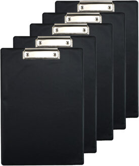 Clipboard/klembord/memobord voor documenten - 10x - zwart - A4 formaat - kunststof