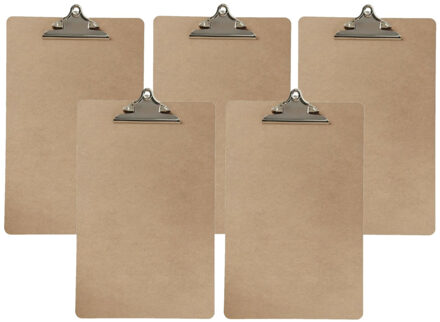 Clipboard/klembord/memobord voor documenten - 5x - hardboard - A3 formaat - met stevige klem