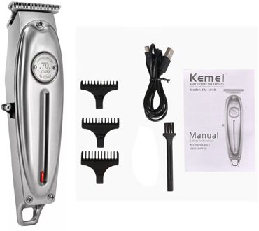 Clipper Haar Maaier Trimmer Formen Baard Scheerapparaat Kapsel Machine Kapsel Snijder Professionele Snijden Alle Metalen Trimmen zilver