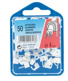 Clips 4mm Wit 50st.