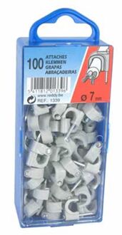 Clips 7mm Grijs 100st.