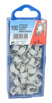 Clips 8mm Grijs 100st.