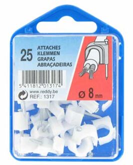 Clips 8mm Wit 25st.