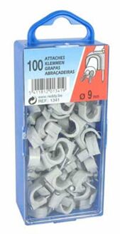 Clips 9mm Grijs 100st.