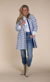 Cloejq coat royal blue Blauw - XS
