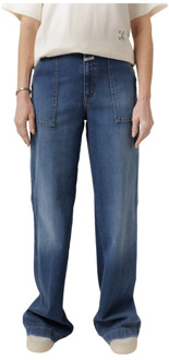 CLOSED Blauwe Mid Rise Jeans met Verborgen Rits Closed , Blue , Dames - W26