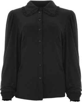 Closed blouse Zwart - M