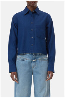 CLOSED Cropped classic shirt blouses c94375-19y-27 Blauw
