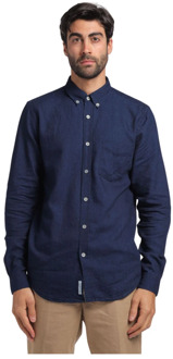 CLOSED Denim Button Down Overhemd met Zakje Closed , Blue , Heren - XL