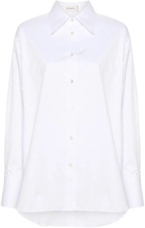 CLOSED Witte Stretch-Katoenen Poplin Overhemd Closed , White , Dames - S,Xs