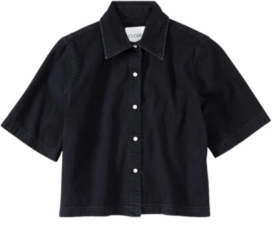 CLOSED Zwarte denim blouse - relaxed fit Closed , Black , Dames - L,M