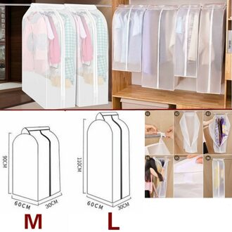 Closet Storage Zakken Doorschijnende Stofdicht Waterdicht Opknoping Kleding Opbergtas Met Volledige Rits & Magic Tape & Strap 60x30x90CM